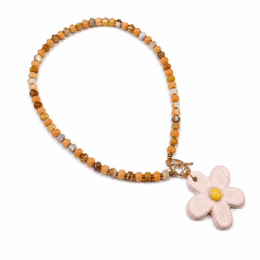 Collar floral terracota