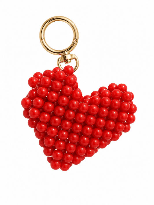 Llavero/ Charm corazón cuentas