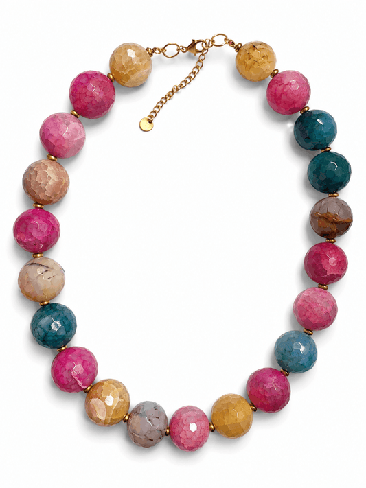 Collar Ágatha multicolor bola grande