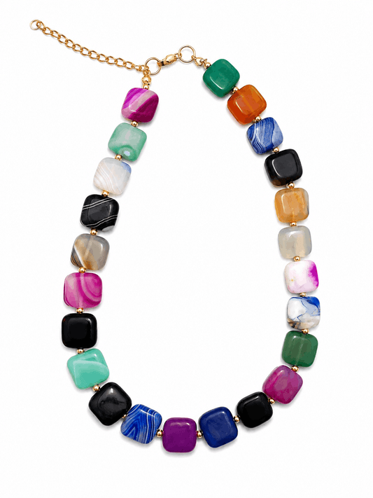 Collar geométrico multicolor